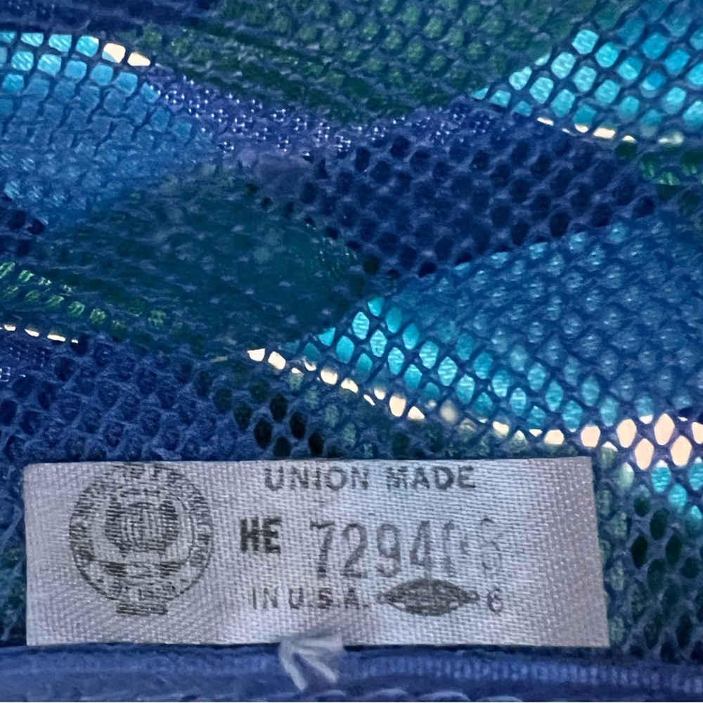 Vintage 1960’s Velvet Pillbox Cocktail Hat with Veil Union Made Blue Green - Picture 6 of 6